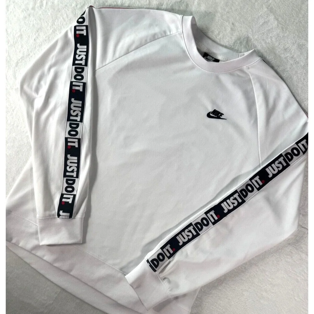 Nike Sportswear Swoosh Just Do It Script Size‎ L Crewneck Sweatshirt CJ4793-100